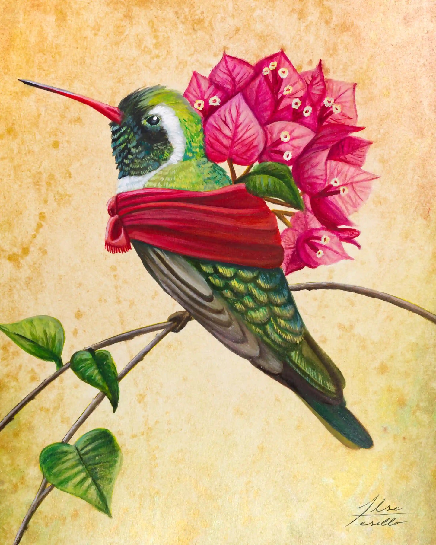 Portadora de bugambilias - Fine Art Print